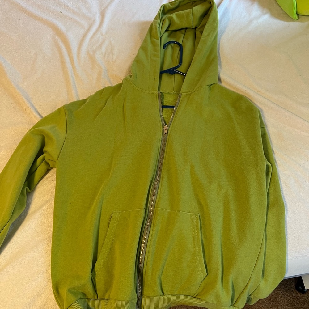 Green zip up hoodie
